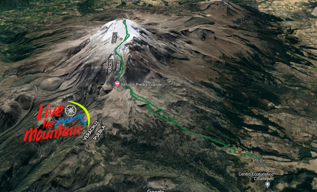 Senderismo en México ruta de ascenso a la cumbre del Pico de Orizaba