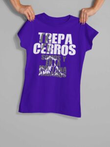 TrepaCerrosSomo_W_Violeta.png yo amo trepar cerros, senderismo, playera aventura, senderismo mexico, hiking shirt