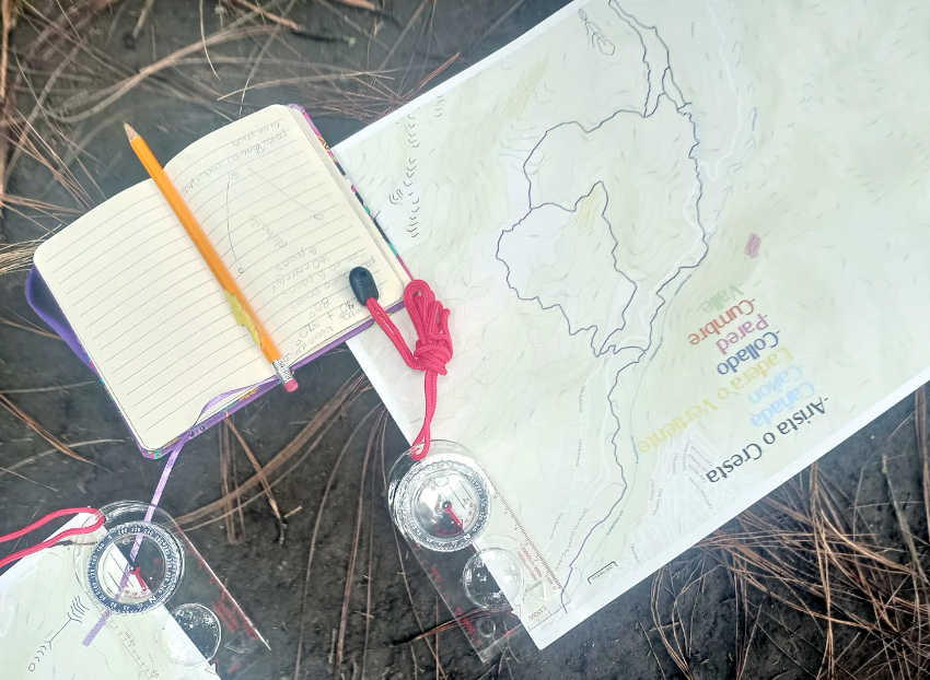 mapa, curso, orientación, senderismo, montaña, radar metereológico