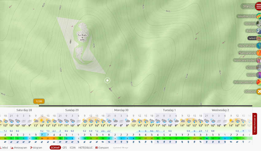 mapa, curso, orientación, senderismo, montaña, meteorologia