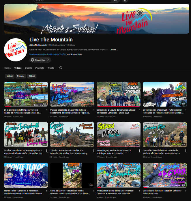 Youtube, canal, aventuras, videos, senderismo